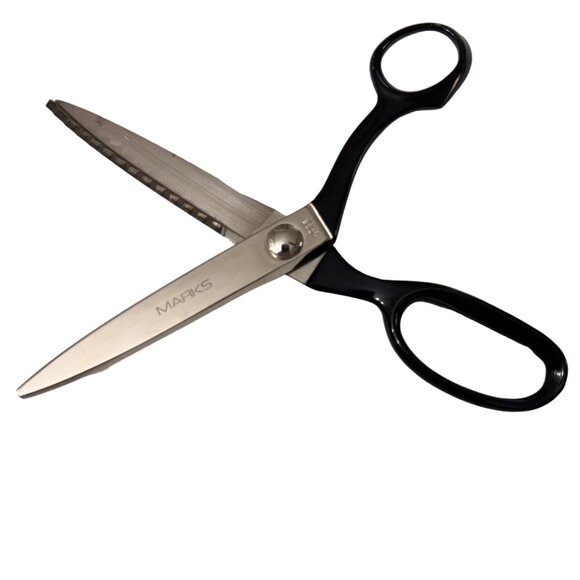 Vtg Marks 409B Pinking Shears Scissors 9" Black Handles Serrated Edge Sewing - Picture 6 of 7